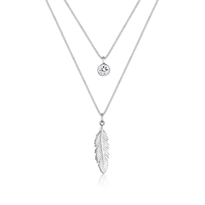 Imagen de Elli Collares Mujeres Pluma Boho con Cristal en Plata de Ley 925