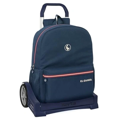 Imagen de Safta EL GANSO CLASSIC Mochila, Espalda Ergonómica, con Carro Evolution, Ideal para Niños de Diferentes Edades, Cómoda y Versátil, Calidad Resistencia, 32x14x43 cm, Color Azul Marino