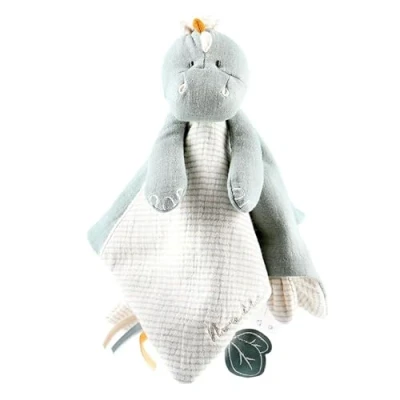 Imagen de Noukie&#039;s Doudou Niño de algodón orgánico Stegi le Stegosaurio Multifuncional Verde/Blanco 1 Unidad