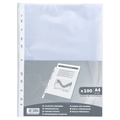 Imagen de Exacompta 5111E Bolsa de 100 bolsillos perforados polipropileno granulado 38 micras A4
