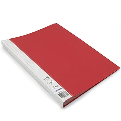 Imagen de Waytex 931333R Protector de documentos (A4, 80 hojas, polipropileno, 40 fundas transparentes), color rojo