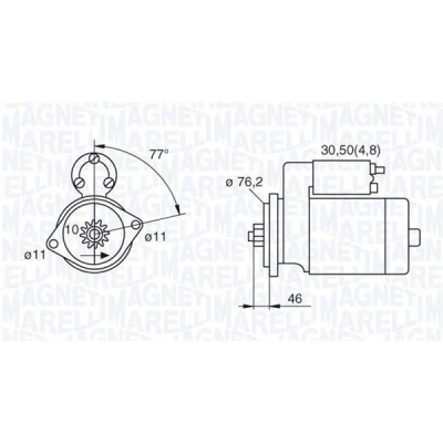 Imagen de MAGNETI MARELLI 063521230160 Motor de arranque 12 1,7 10 VOLKSWAGEN: Golf 4, 5, Touran I, SEAT: Leon II Hatchback, Altea, Altea XL