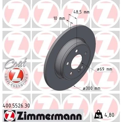 Imagen de ZIMMERMANN 400.5526.30 disco de freno 300 12 6/5 5 112 macizo, dos piezas revestido altamente carbonizado
