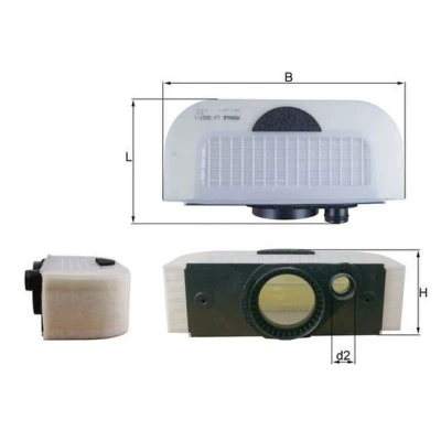 Imagen de MAHLE ORIGINAL LX 3557/1 Filtro de aire 105,5 334 173,5 Cartucho filtrante
