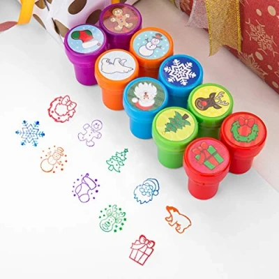 Imagen de Kesote Conjunto de 10 Sellos Navidad Estampillas Tinta Niño Regalos Navideños