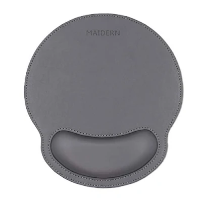 Imagen de MAIDERN Reposamuñecas para Teclado de Piel sintética y Almohadilla ratón con Soporte muñeca, Juego Espuma viscoelástica Ordenador/portátil/Mac