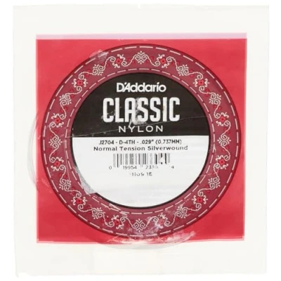 Imagen de D&#039;Addario J2704, cuerda individual de nailon para guitarra clásica, nivel principiante, tensión normal, cuarta