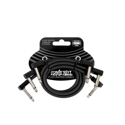 Imagen de Ernie Ball Cable de conexión flexible 12 pulgadas, color negro, paquete 3