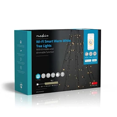 Imagen de NEDIS SmartLife LED decorativo Árbol Blanco cálido 200 Exterior Patrones de movimiento 10 x 2 m Android/IOS