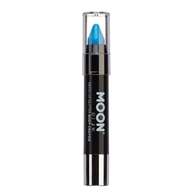 Imagen de Moon Glow Barra de pintura facial/crayón corporal con purpurina UV neón, maquillaje para rostro y cuerpo Brilla intensamente bajo iluminación Azul 3.5g