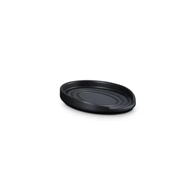 Imagen de Le Creuset Reposa cucharas oval de cerámica gres, 15 cm, Negro Mate, 71507150000099