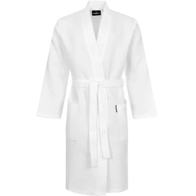 Imagen de Morgenstern Albornoz Hombre Baño algodon Kimono con Diseño de Gofre Bata Blanco L