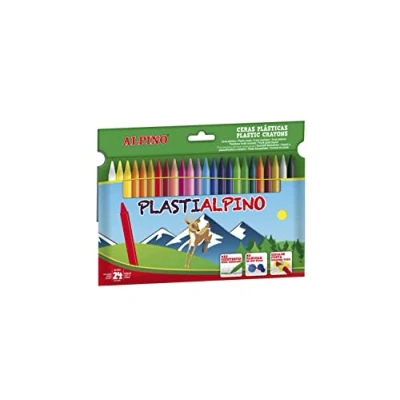 Imagen de Lapices cera alpino plasti caja de 24 unidades colores surtidos