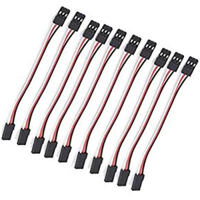 Imagen de POFET Cable de extensión para servo (10 Unidades, 100 cm, 3 Pines, Cabeza Macho JR y Hembra avión RC