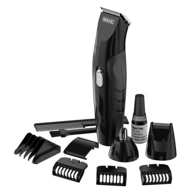 Imagen de Wahl Groomsman Recortadora recargable Todo en Uno, Multiusos para Hombre, de Barba, Nariz y Barba Incipiente, Set Aseo, Recorte Corporal, 3 Cabezales Intercambiables