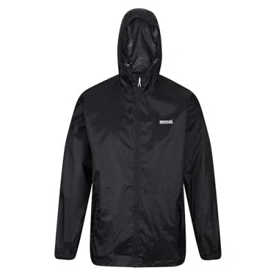 Imagen de Regatta Chubasquero impermeable con capucha ligera y transpirable Jackets Waterproof Shell, Hombre, Black, XXL