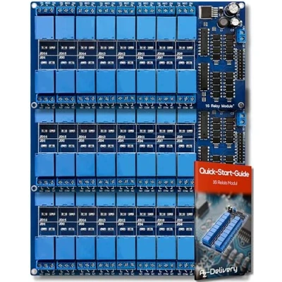 Imagen de AZDelivery 3 x 16 Canales Modulo Rele 12V con Optoacoplador Low Level Trigger Compatible Arduino E Book Incluido!