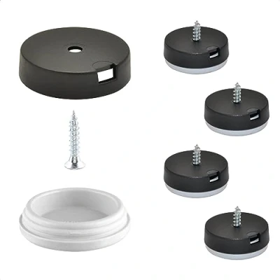 Imagen de Wagner QuickClick® Deslizadores DE Fieltro plástico para sillas/meubles, Juego 4 atornillar Hyper Ø 25 mm, 4X Base+Tornillo+Inserto Deslizante Intercambiable Made in 15809500