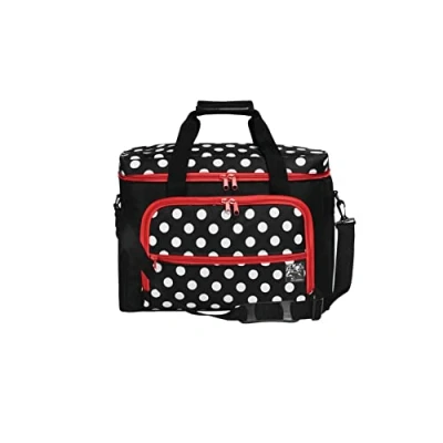 Imagen de Prym Sewing Machine Bag Polka Dots, Case, Mezcla de poliéster, Red, White, Black, 44 x 22 35 cm