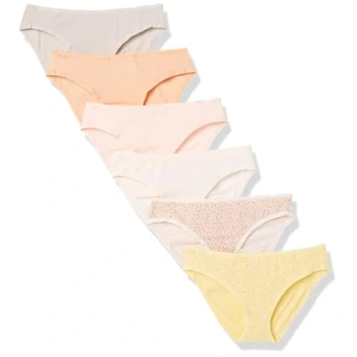 Imagen de Amazon Essentials Braguita de Bikini algodón (Disponible en Tallas Grandes) Mujer, Pack 6, Estampado Animales/Floral/Multicolor, 46