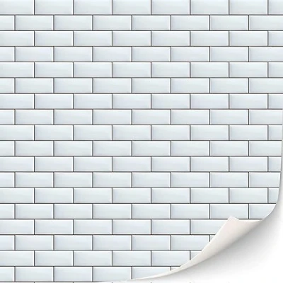 Imagen de azulejos de pared autoadhesivos 3 hojas, baño, cocina, metro para casas muñecas, escala 1:12 (azulejos esmaltados blancos)