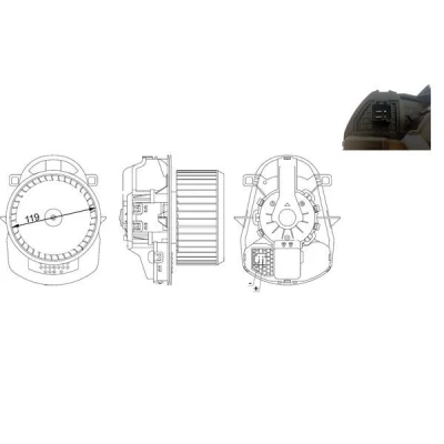 Imagen de MAHLE ORIGINAL AB 258 000S Ventilador de Calefacción para vehículos con climatizador automático vehíc. volante a la izquierda