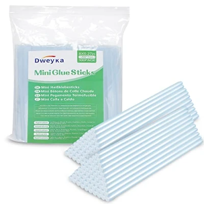 Imagen de Dweyka 100 Piezas Barras de Pegamento Termofusible 7mm x200mm, Palos Transparente 7x200mm para Pistolas Manualidades Silicona