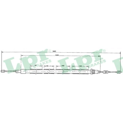 Imagen de LPR C0607B Cable de Freno Mano 1425/1180 Discos PEUGEOT: 205 II Hatchback