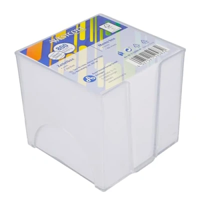 Imagen de Westcott Notizzettel E 733205 00 Bloc de notas (800 hojas, 9 x cm), color blanco, caja estable plástico transparente, papel con certificado FSC 80 g/m²