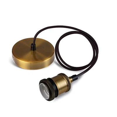 Imagen de Accesorio de Iluminación Colgante Vintage Moderno Estilo Retro Industrial E27 Titular la Lámpara Techo Raso Rose Bronce Cobre