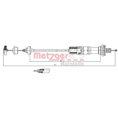 Imagen de METZGER 11.3028 Cable de Embrague con reajuste automático COFLE PEUGEOT: 206 Hatchback, SW, 206+ Hatchback