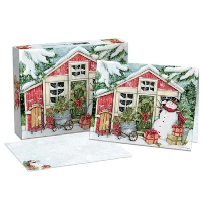 Imagen de Lang Snowman&#039;S Farmhouse Tarjetas de Navidad en caja (1004896)