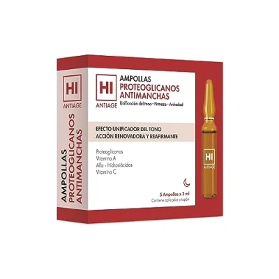 Imagen de HI Antiage Ampollas Proteoglicanos Antimanchas Triple Efecto Flash Serum Facial Con Vitamina C Y A Antimanchas, Antiedad E Hidratantes, 5 Unidad