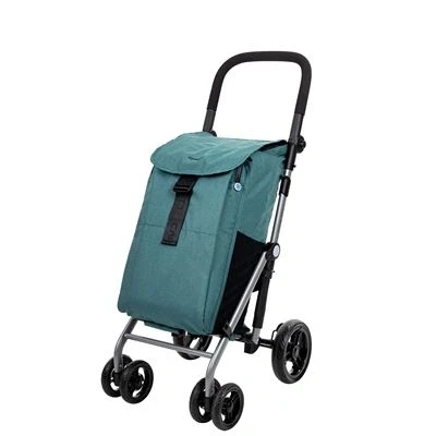 Imagen de Carlett Carro de la Compra, Carrito Plegable para Supermercado, 4 Ruedas Resistentes a Lluvia y Gran Capacidad 25kg, Bolsa Principal 53L, Térmica 9L Modelo Clasic Duo, Color Verde