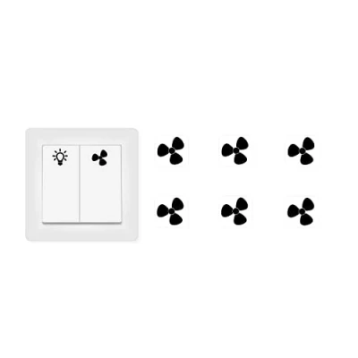 Imagen de Juego de 6 pegatinas para interruptor ventilador, también adecuadas Smart Home (RP51) (14 mm)