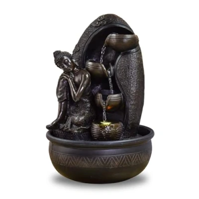 Imagen de Zen&#039;Light Krishna Fuente de Interior con Bomba e iluminación LED, Resina, Talla única