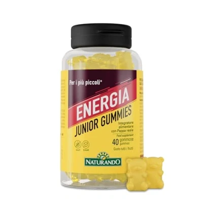 Imagen de Naturando Energia Junior Gummies Complemento Alimenticio con Jalea Real, Zumo de Noni, Vitaminas B12 y B6 40 gominolas