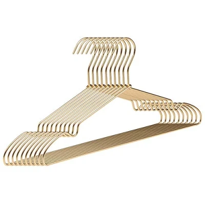 Imagen de COM FORT HOUSE Percha Aluminio en Pack de 10, 20, 30 y 40 und. Perchas Metal 42 cm Largo, Inoxidables Resistentes, Color Dorado, 10