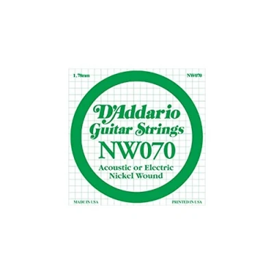 Imagen de D&#039;Addario NW070 .070 Nickel Wound Single String for Electric Guitar