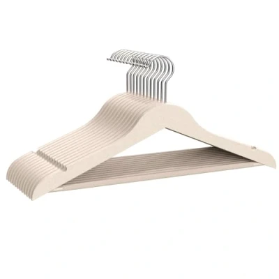 Imagen de COM FORT HOUSE Percha de Resina para Ropa Color Beige Resistente con Muescas Antideslizantes 45cm Pack 12 Unidades