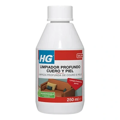 Imagen de HG Limpiador Profundo Cuero y Piel, Líquido de Piel Natural Sintético, No Daña el Color la Bolsos, Botas, Chaquetas Sofás a Base Agua 250 ml