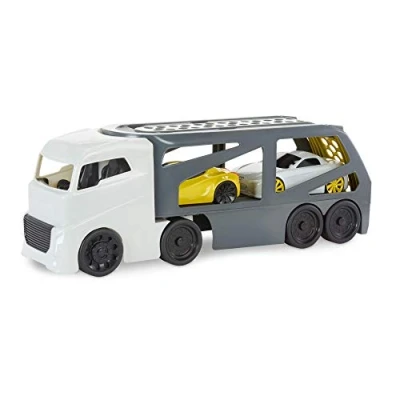 Imagen de Little Tikes Camión Portacoches Juguete para Interiores y Exteriores, Con Remolque Desmontable, Rampa Móvil Almacenamiento, Fomenta el Juego Activo, Edad: 2+. Incluye 2 Cochecitos