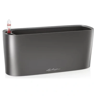 Imagen de Lechuza 15467 Maceta Deltini Premium 10 Kit completo, color antracita metalizado (30 x 11 13)