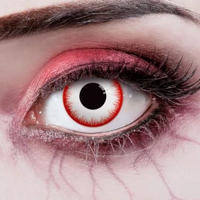 Imagen de aricona Kontaktlinsen Lentes de contacto color para Halloween sin dioptrías blanco un disfraz zombie