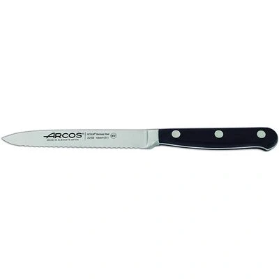 Imagen de Arcos Opera Cuchillo Tomatero Acero Inoxidable Forjado Nitrum 130 mm Mango Pom Color Negro