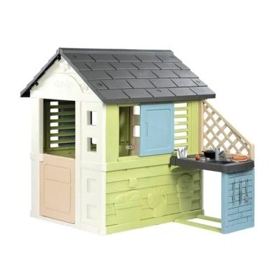 Imagen de Smoby Life Casa Pretty con Cocina Incluye Accesorios Protección Anti UV 57% Material Reciclado Infantil Exterior de jardín Resistente a la Intemperie para niños +2 años (7600810738)