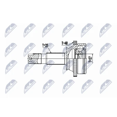 Imagen de NTY NPZ PL 049 Junta Homocinética Caja de cambios manual, Transmisión automática Eje delantero, lado rueda OPEL: Karl (C16) 1.0