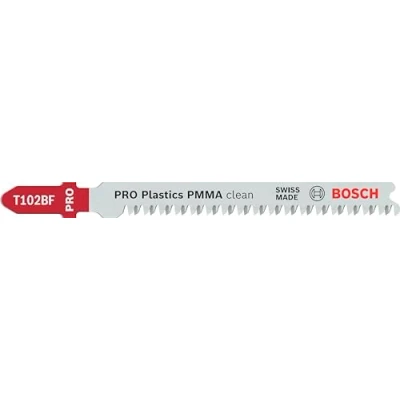 Imagen de Bosch Professional 5x Hojas de Sierra calar T 102 BF Clean for PMMA (para Placas acrílicas PMMA, accesorios calar)