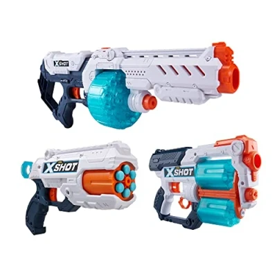 Imagen de X Shot Excel Turbo Combo Pack con tres lanzadoras Fire, Xcess 12 y Reflex 6 de ZURU