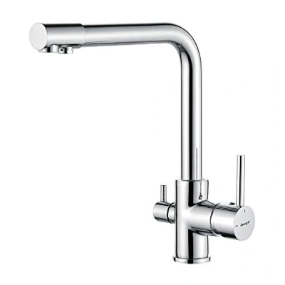 Imagen de Ibergrif, M22109 Grifería de Cocina 3 Vías Ósmosis, Grifo para Fregadero Monomando, Cold Start, Ahorro Energía del 10 por ciento, Cromado